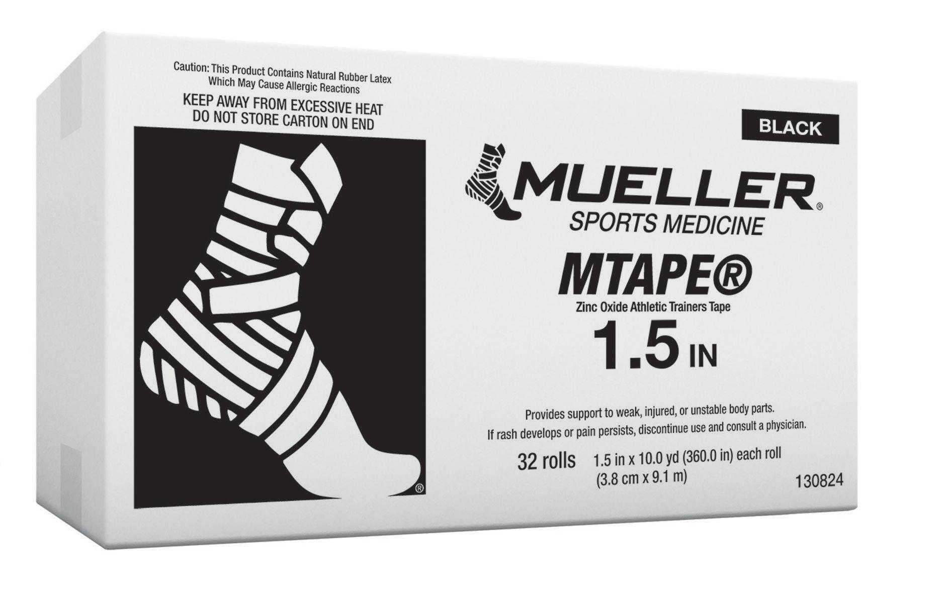 Mueller Kinesiology Muscle Support M Tape Black Zinc Oxide 3.8cm x 9.14m x32 1/2