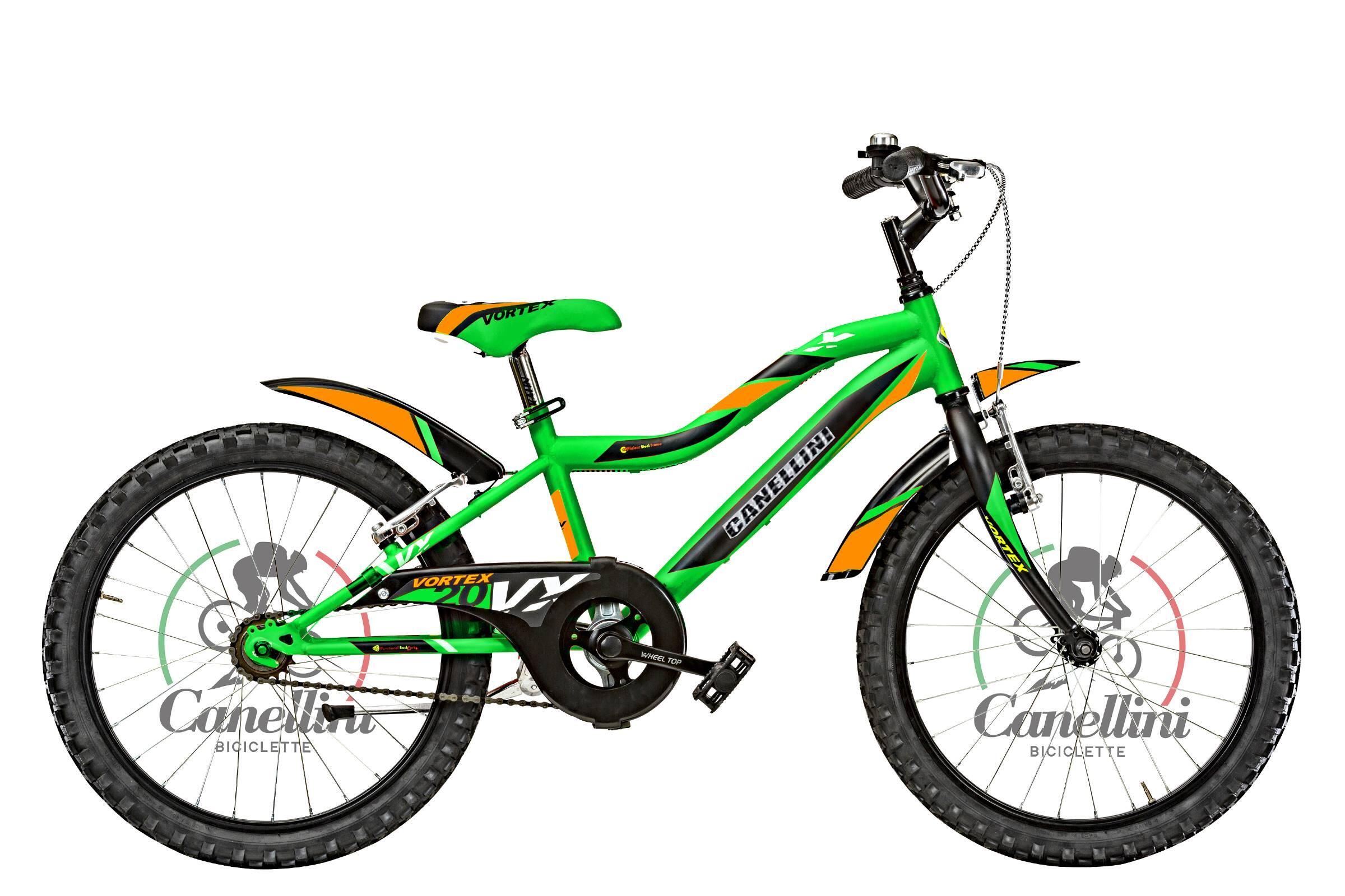 CANELLINI Kinderfahrrad MTB Canellini VORTEX 20" 1V - Grun/Schwarz/Orange