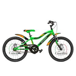 Vélo Enfant VTT Canellini VORTEX 20" 1V - Vert/Noir/Orange