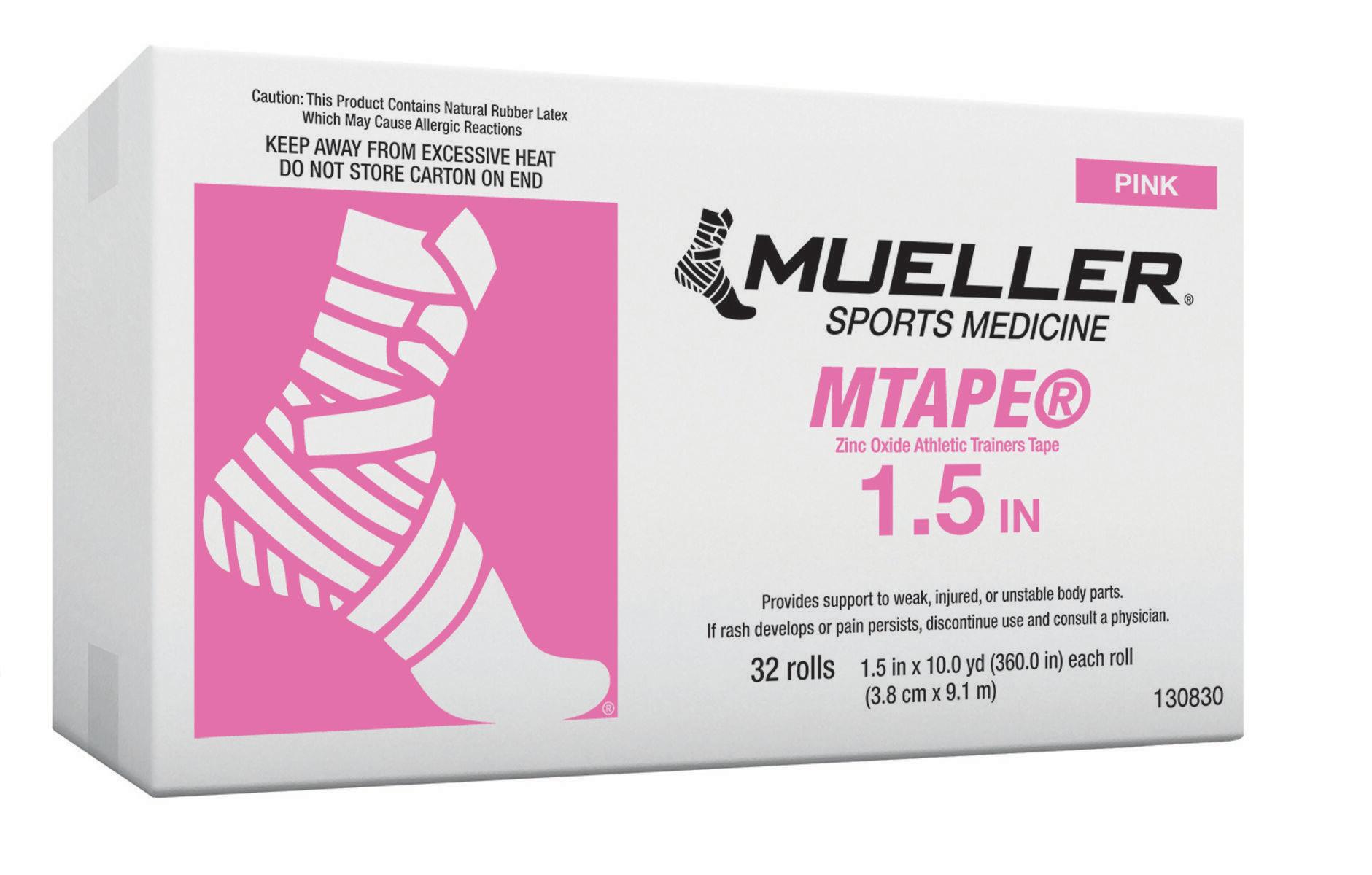 Mueller Kinesiology Muscle Support M Tape Pink Zinc Oxide 3.8cm x 9.14m - x32 1/2