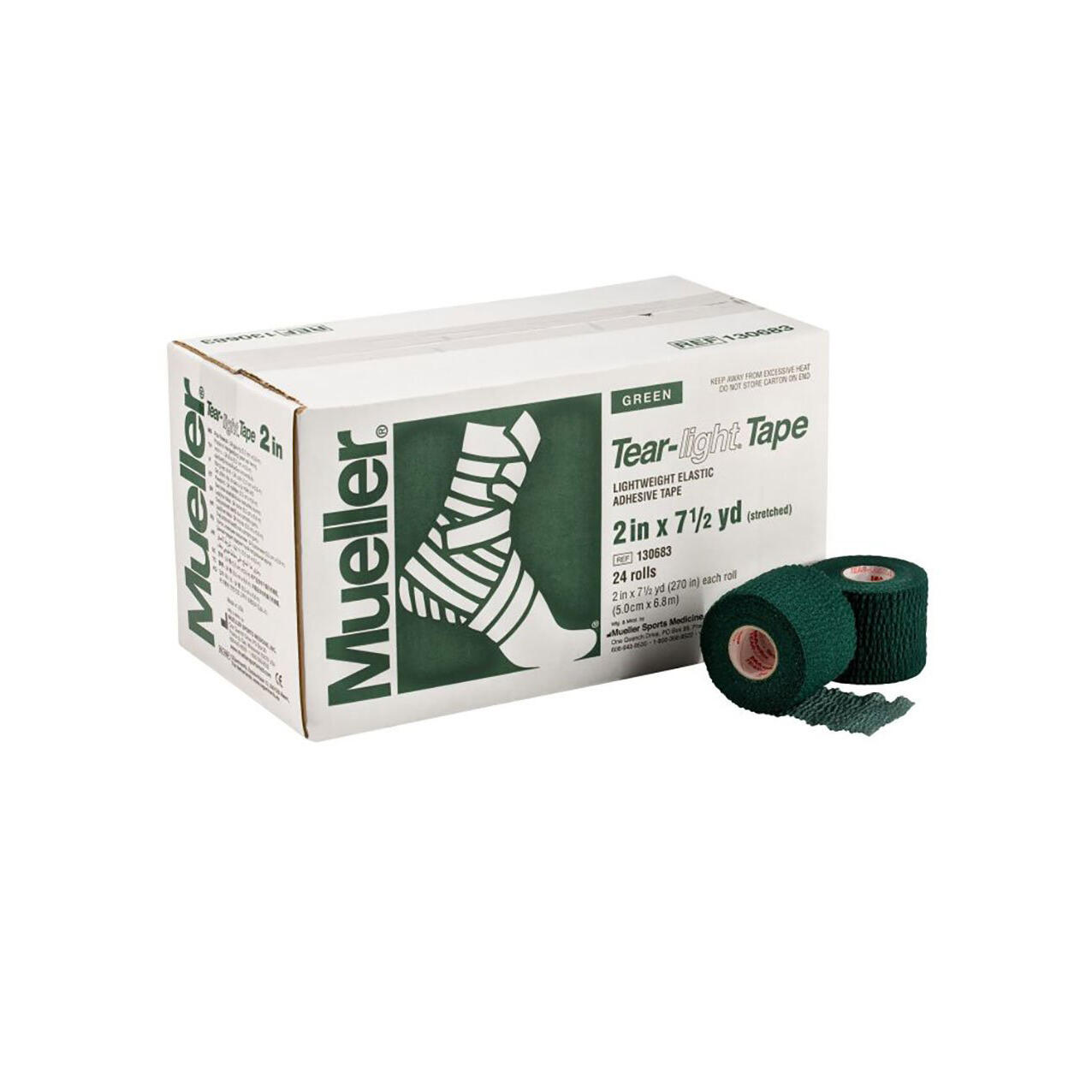 Mueller Muscle Support Tear-Light Tape Green 5cm x 6.8m - 24 Rolls 2/2