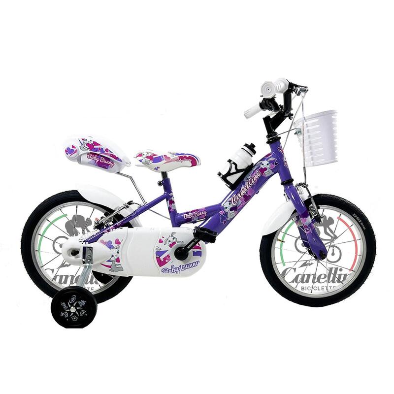 Bicicleta de niña Canellini VENERE 14" BABY BUNNY - Morada