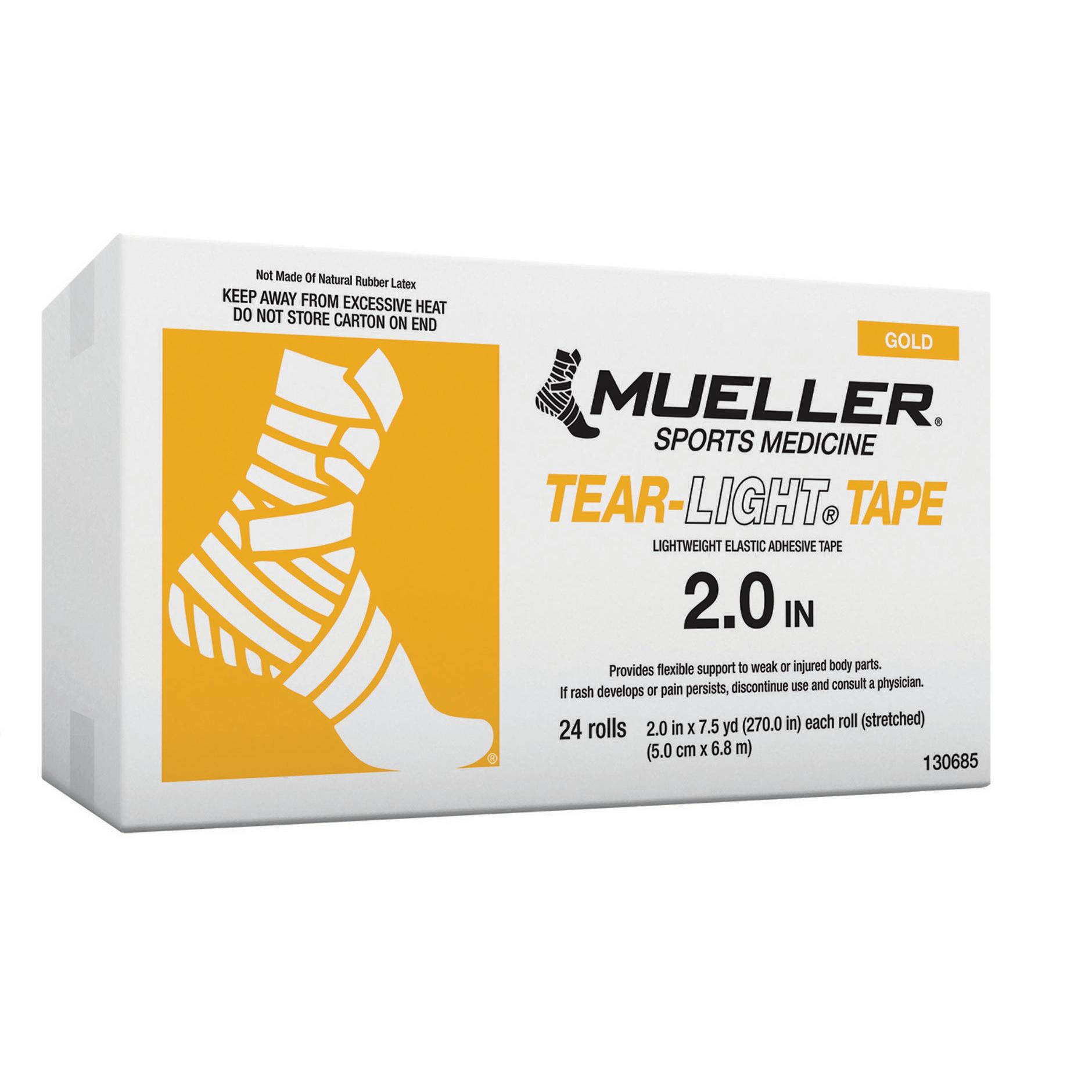 Mueller Muscle Support Tear-Light Tape Gold 5cm x 6.8m - 24 Rolls 2/3