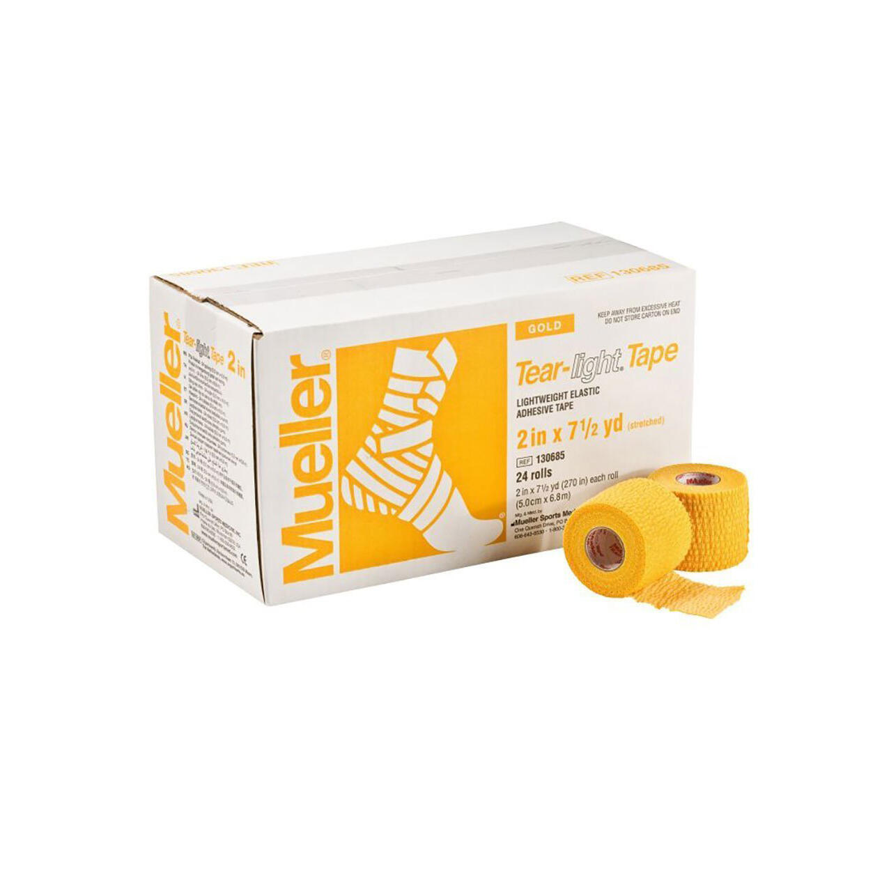 Mueller Muscle Support Tear-Light Tape Gold 5cm x 6.8m - 24 Rolls 3/3
