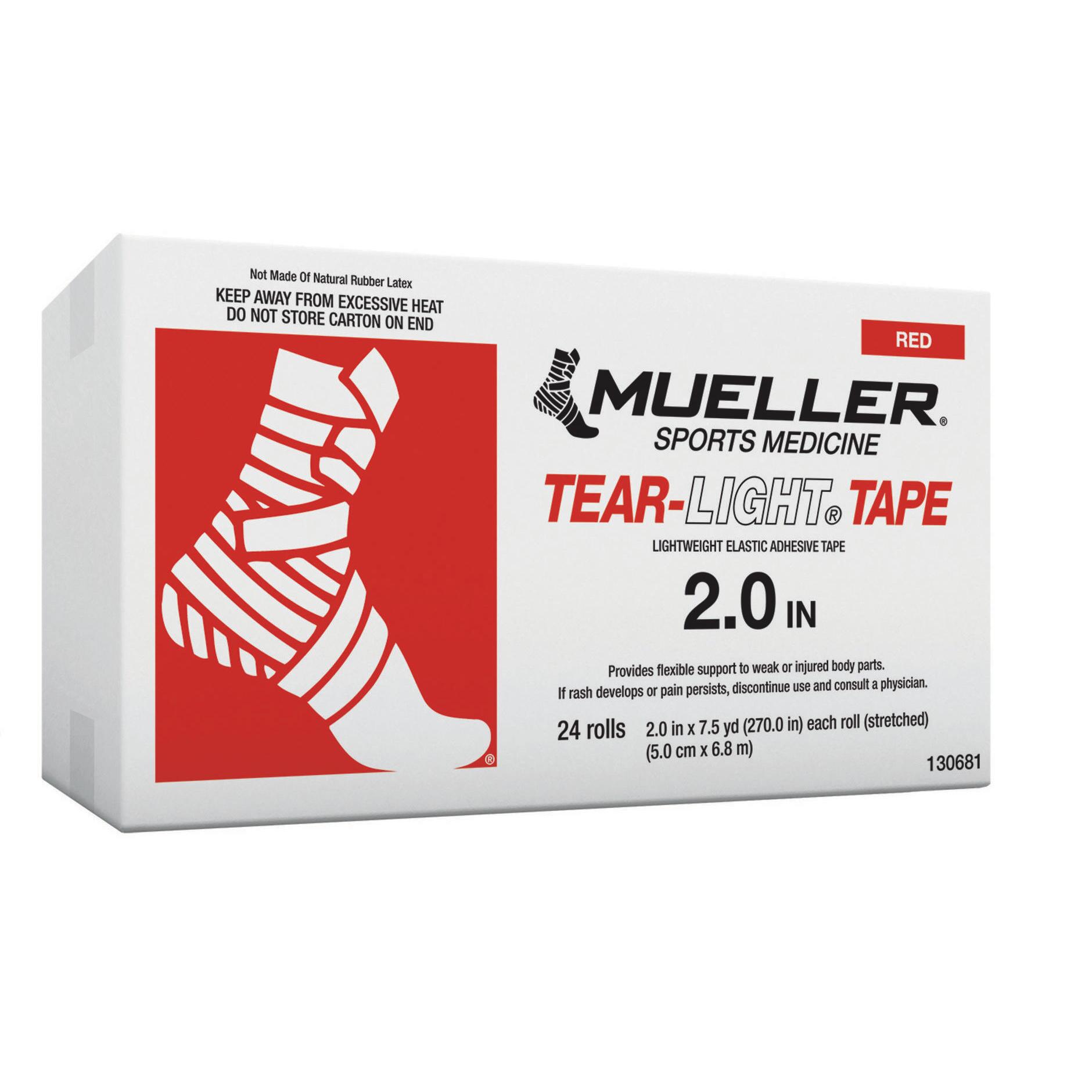 Mueller Muscle Support Tear-Light Tape Red 5cm x 6.8m - 24 Rolls 1/2