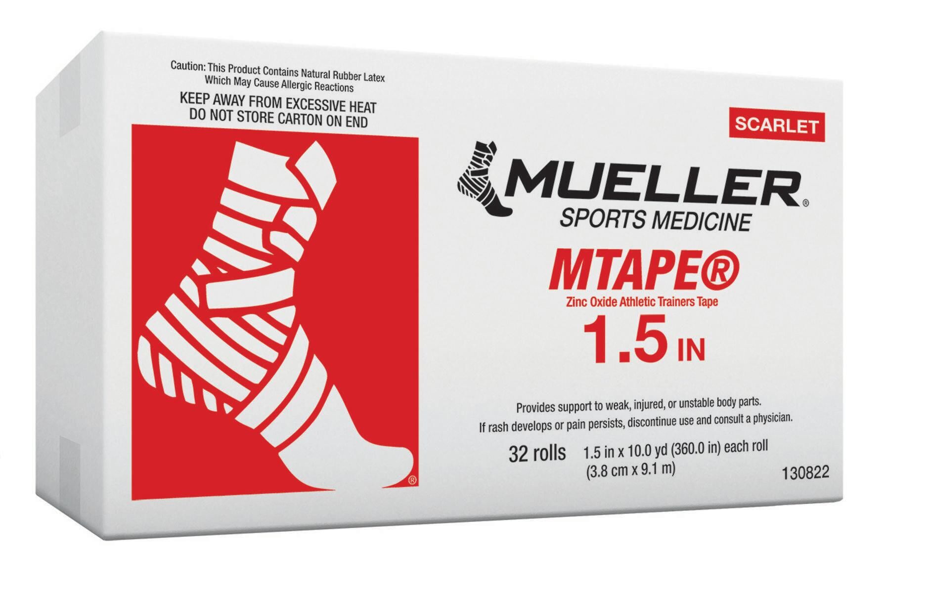 MUELLER Mueller Kinesiology Muscle Support M Tape Scarlet Zinc Oxide 3.8cm x 9.14m - x32