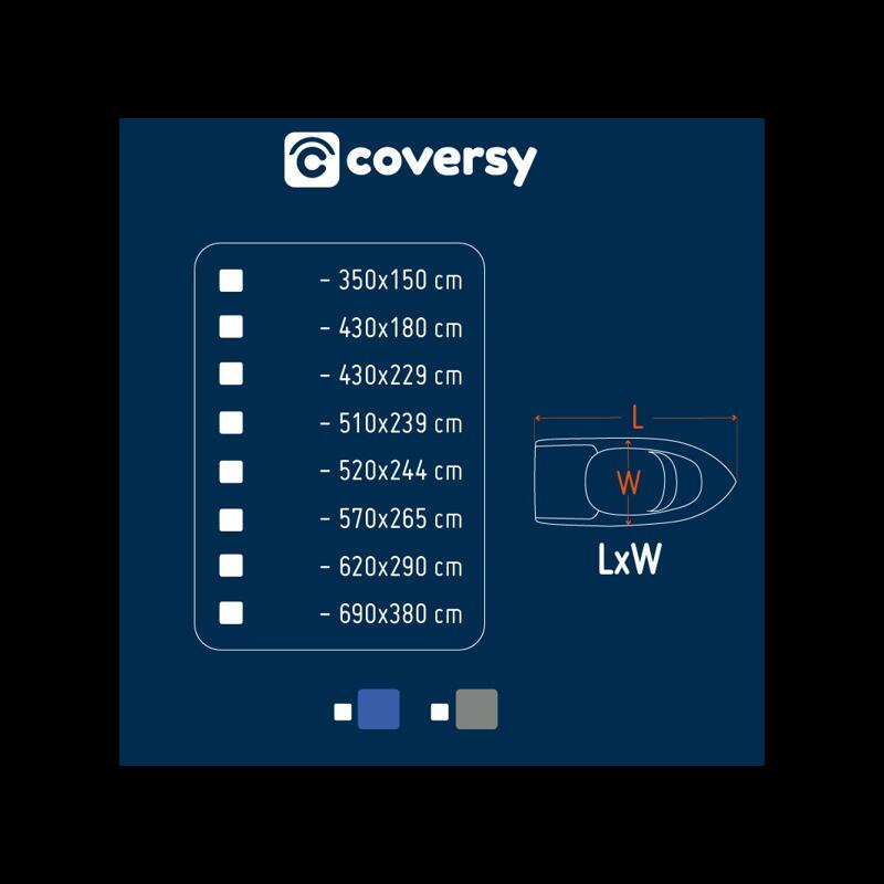 HOUSSE POUR BATEAU À MOTEUR - GRIS - 350 x 150 CM