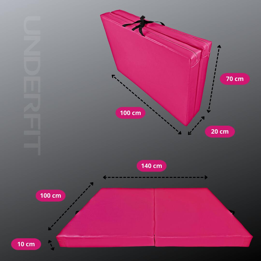 Materac asekuracyjny składany UNDERFIT 140 x 100 x 10 cm różowy 5/8