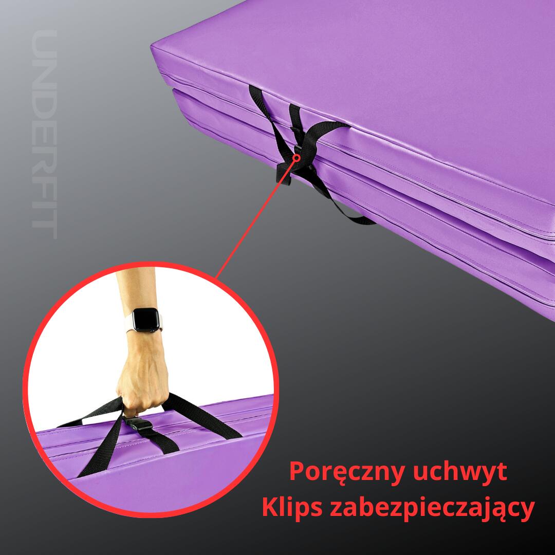 Materac asekuracyjny składany UNDERFIT 140 x 100 x 10 cm fioletowy 6/8