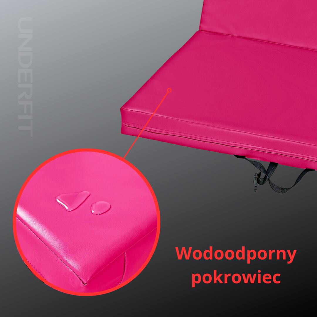 Materac asekuracyjny składany UNDERFIT 140 x 100 x 10 cm różowy 7/8
