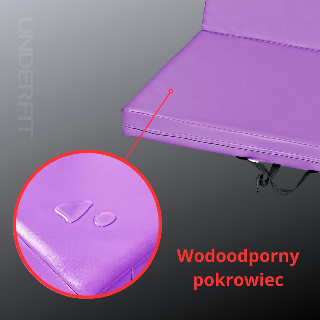 Materac asekuracyjny składany UNDERFIT 140 x 100 x 10 cm fioletowy 7/8