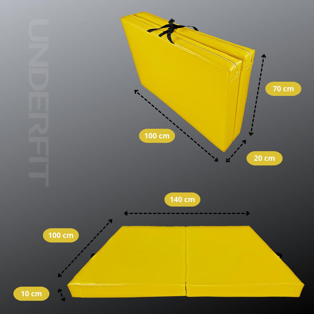 Materac asekuracyjny składany UNDERFIT 140 x 100 x 10 cm żółty 5/8