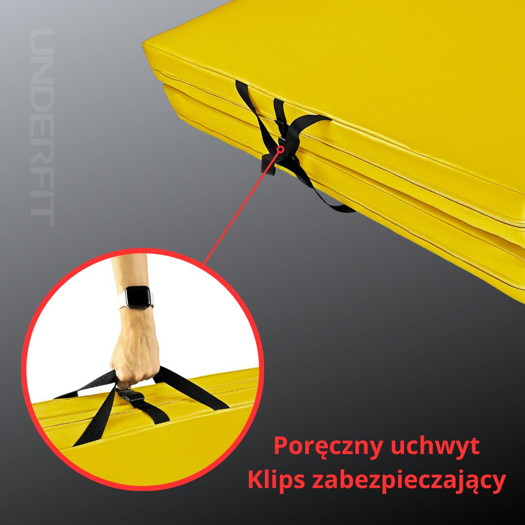 Materac asekuracyjny składany UNDERFIT 140 x 100 x 10 cm żółty 6/8