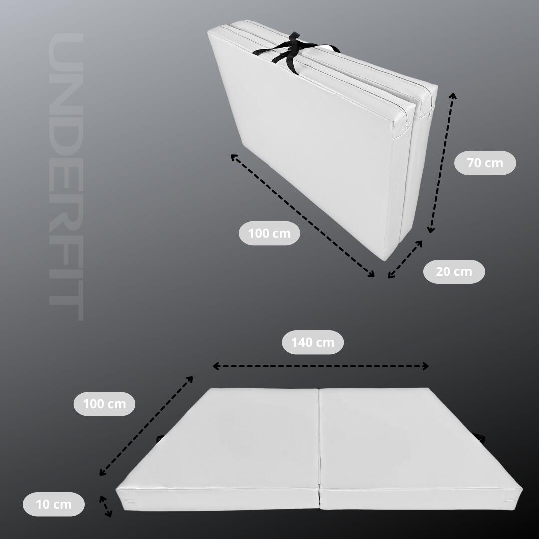 Materac asekuracyjny składany UNDERFIT 140 x 100 x 10 cm biały 5/8