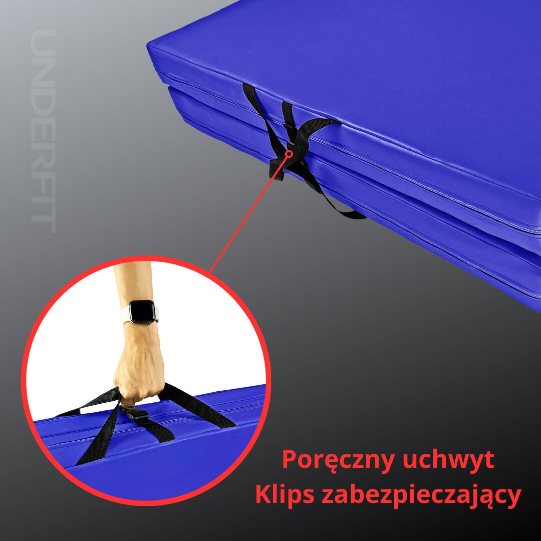 Materac asekuracyjny składany UNDERFIT 140 x 100 x 10 cm niebieski 6/8