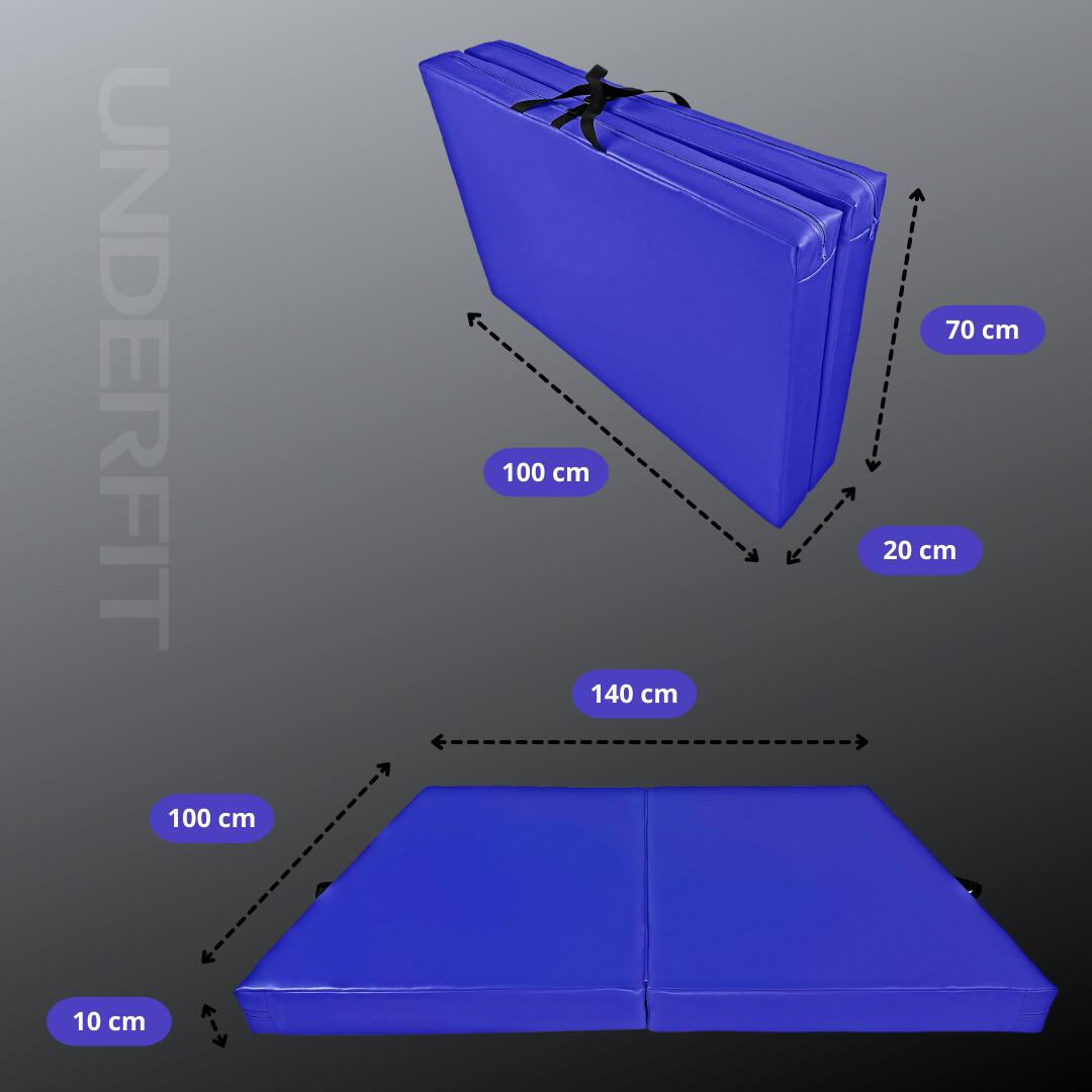 Materac asekuracyjny składany UNDERFIT 140 x 100 x 10 cm niebieski 5/8