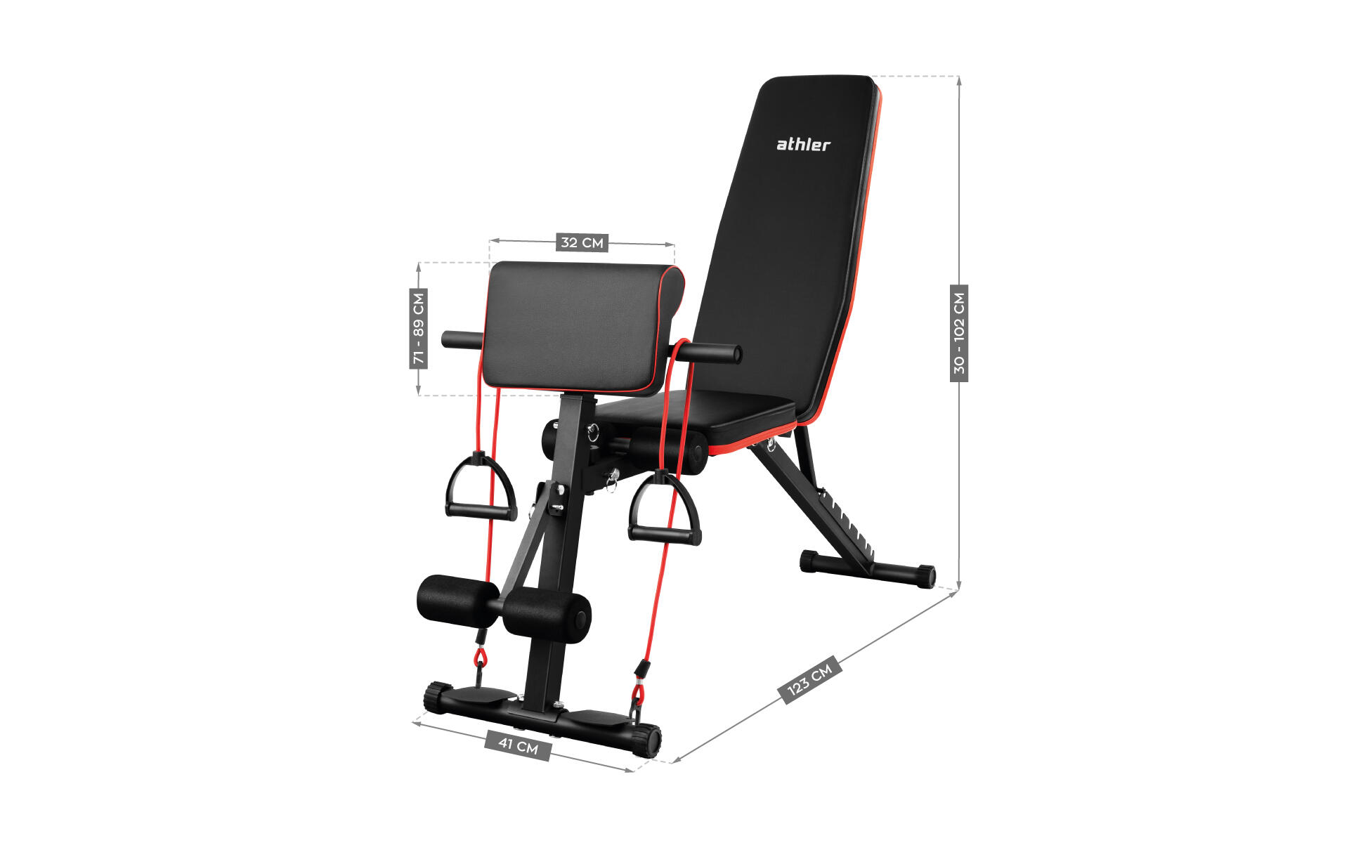 Verstellbare Trainingsbank-Hantelbank Athler Gorilla 5.0 mit Gebetsstange 3/7