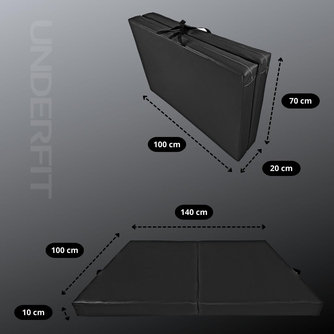 Materac asekuracyjny składany UNDERFIT 140 x 100 x 10 cm czarny 5/8