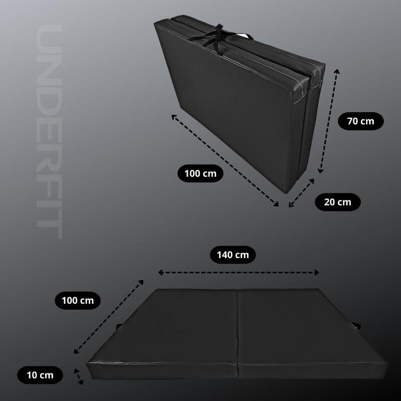 Materac asekuracyjny składany UNDERFIT 140 x 100 x 10 cm czarny