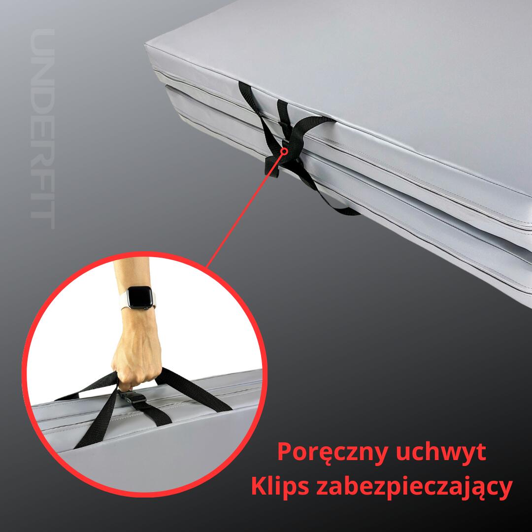 Materac asekuracyjny składany UNDERFIT 140 x 100 x 10 cm szary 7/8