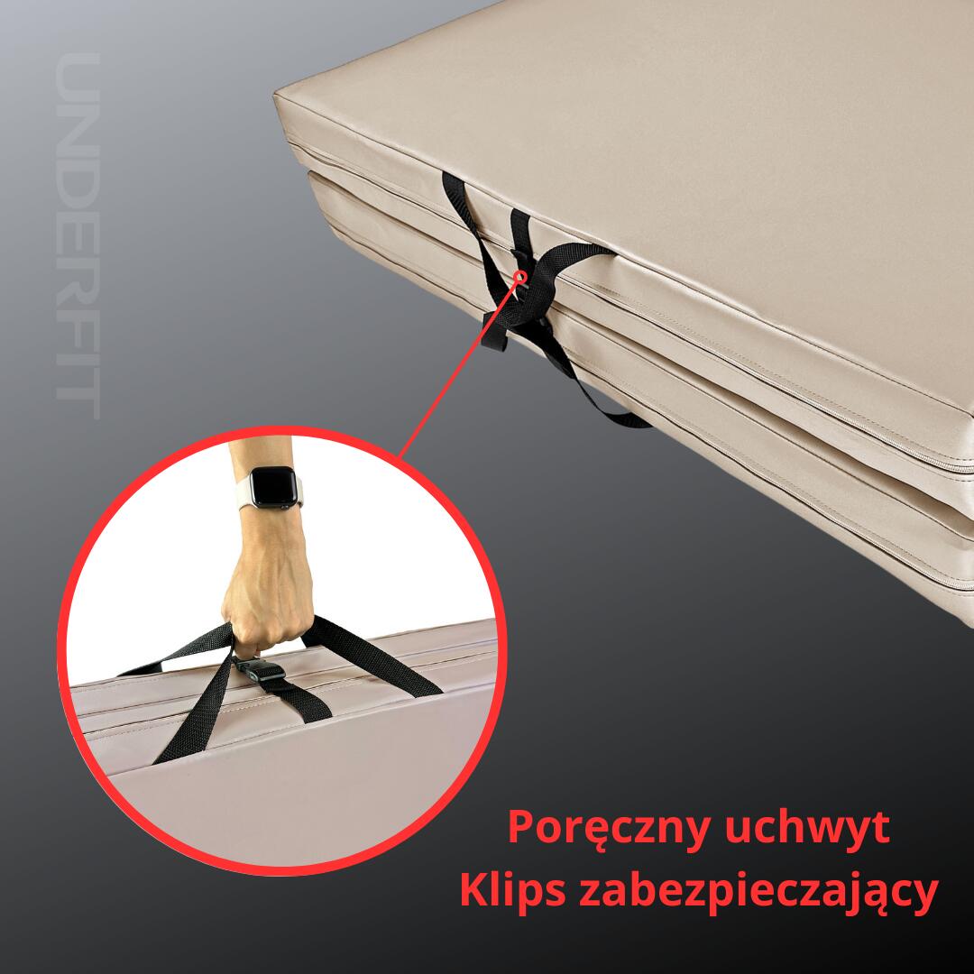 Materac asekuracyjny składany UNDERFIT 140 x 100 x 10 cm beżowy 6/8