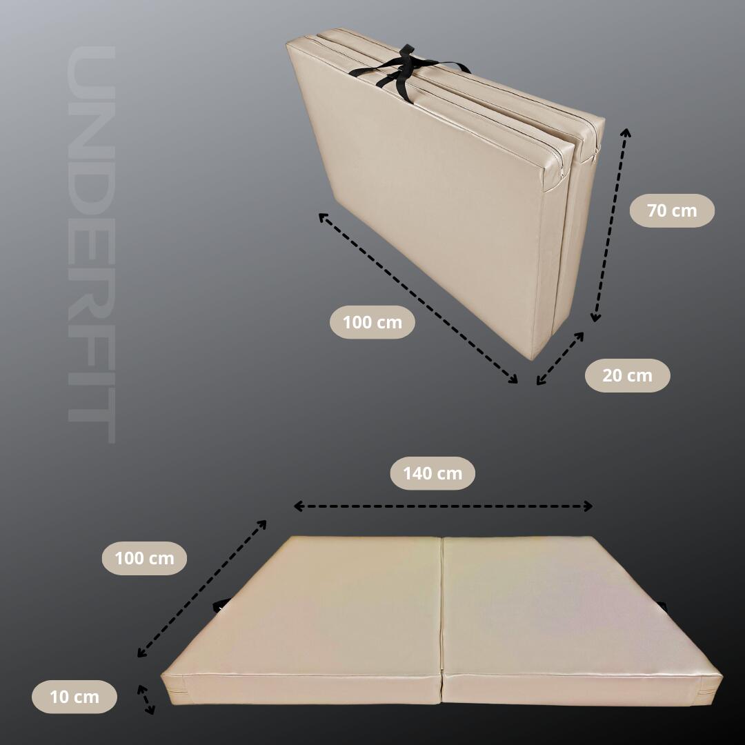 Materac asekuracyjny składany UNDERFIT 140 x 100 x 10 cm beżowy 5/8