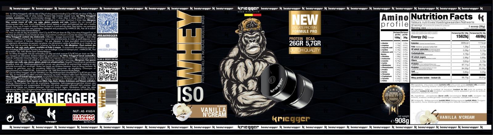 Isolate Protéine Whey véritable goût chocolat noisettes 908Gr 4/7