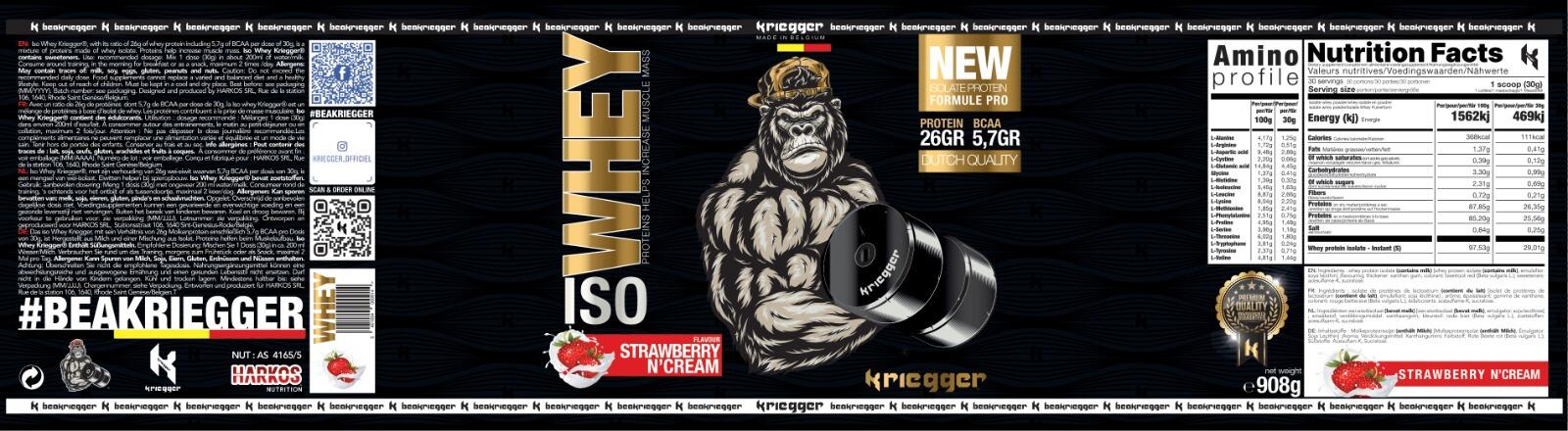 Isolate Protéine Whey véritable goût chocolat noisettes 908Gr 3/7