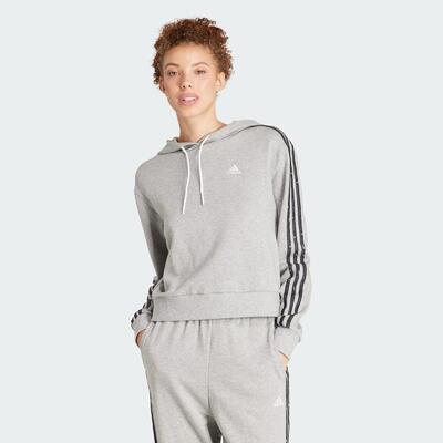 Essentials 3-stripes animal print relaxed hoodie