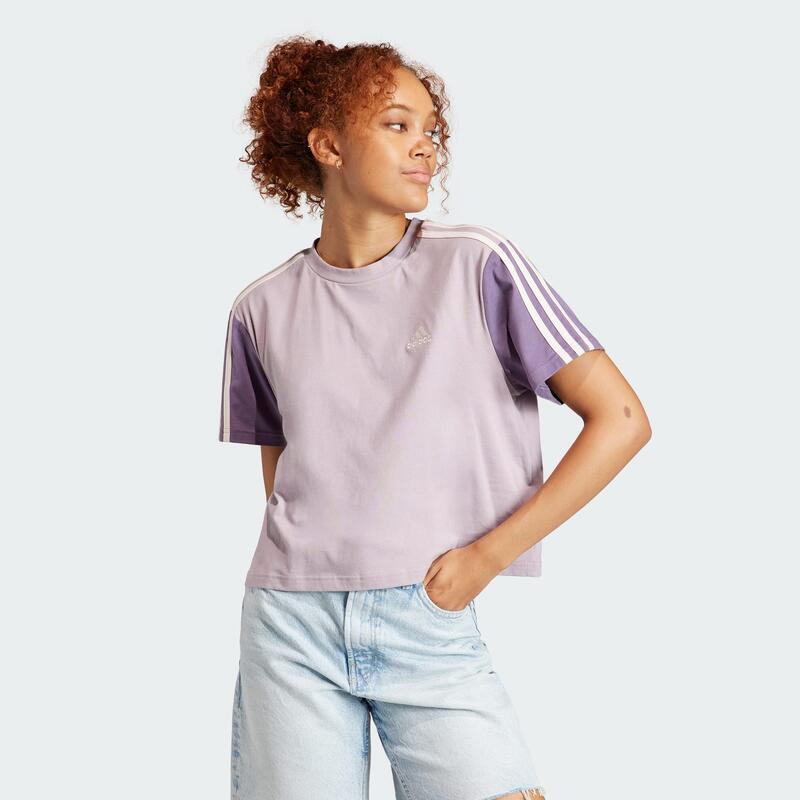 Essentials 3-Streifen Single Jersey Crop-Top