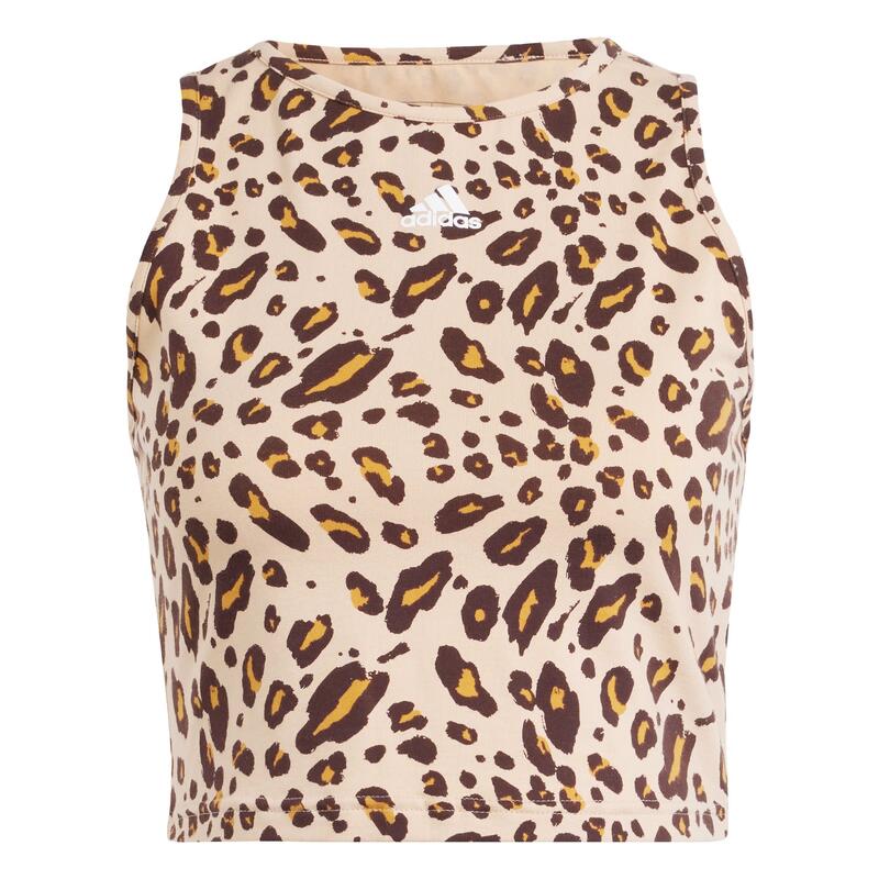 Essentials Animal-Print Crop Tanktop