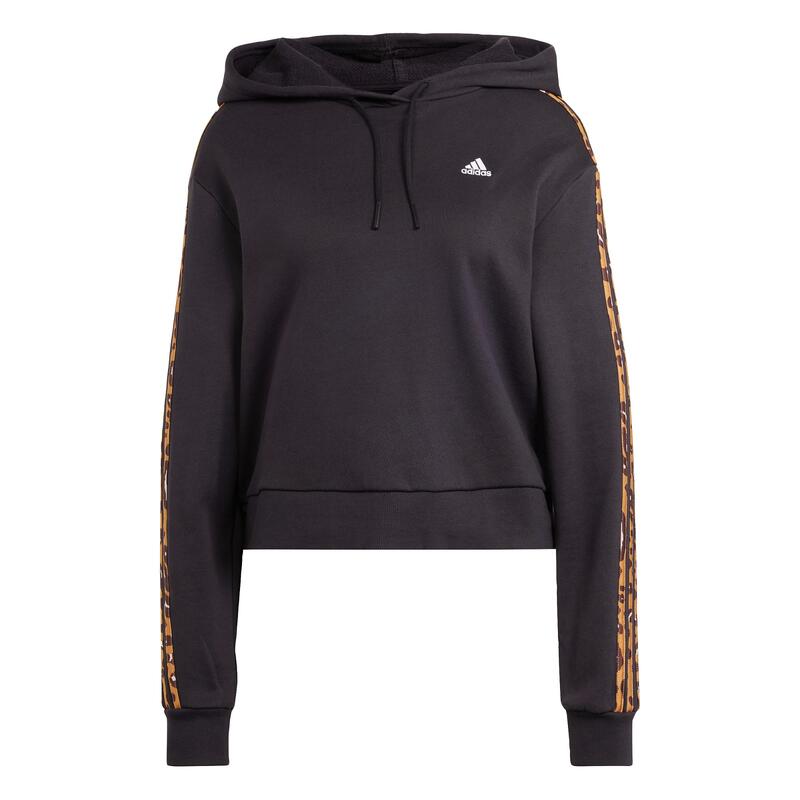 Essentials 3-Streifen Animal Print Relaxed Hoodie