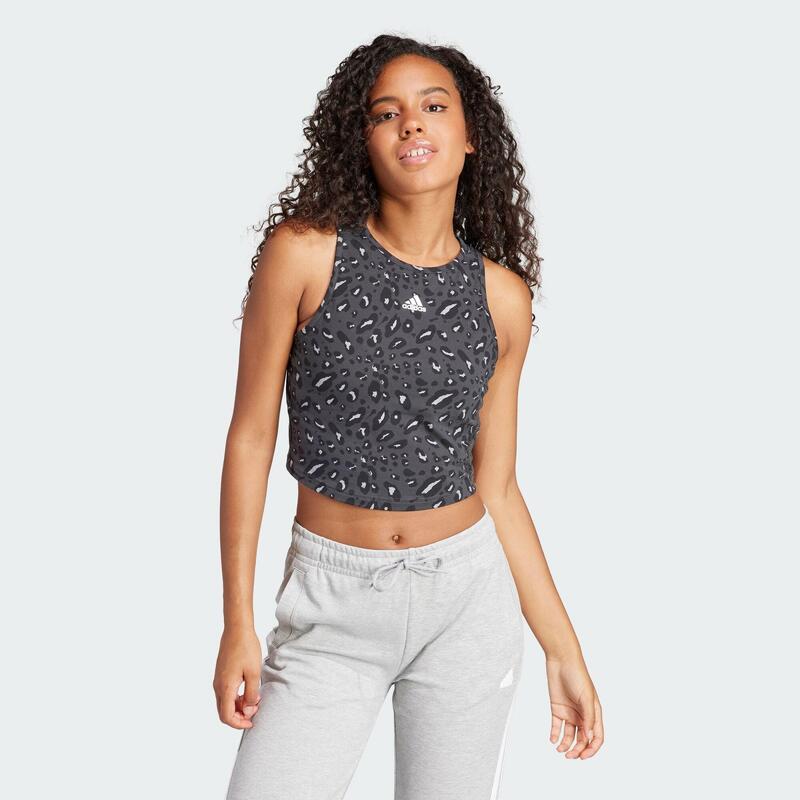 Essentials Animal-Print Crop Tanktop