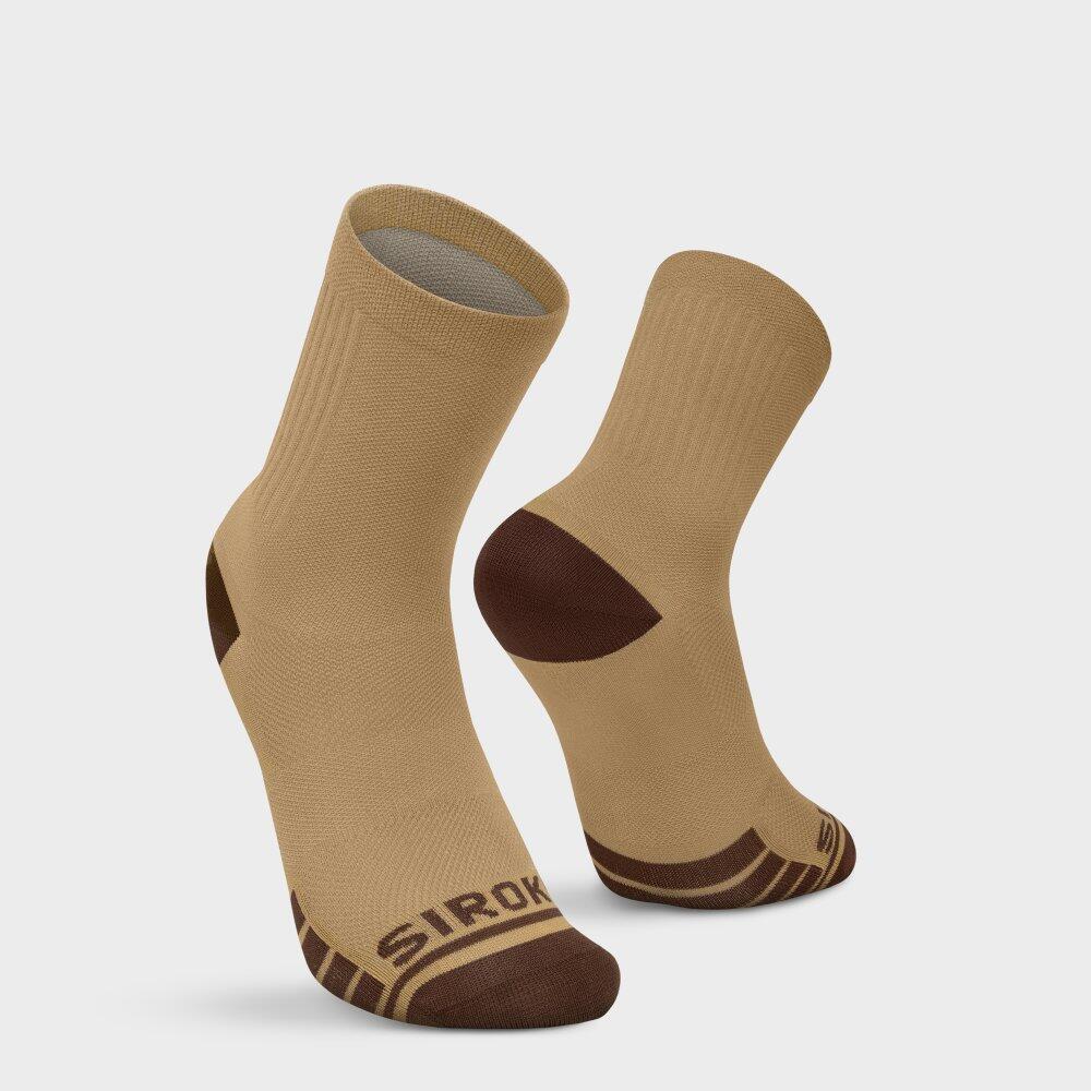 Men's and Women's Cycling Gravel Socks GS1 Mustard Brown