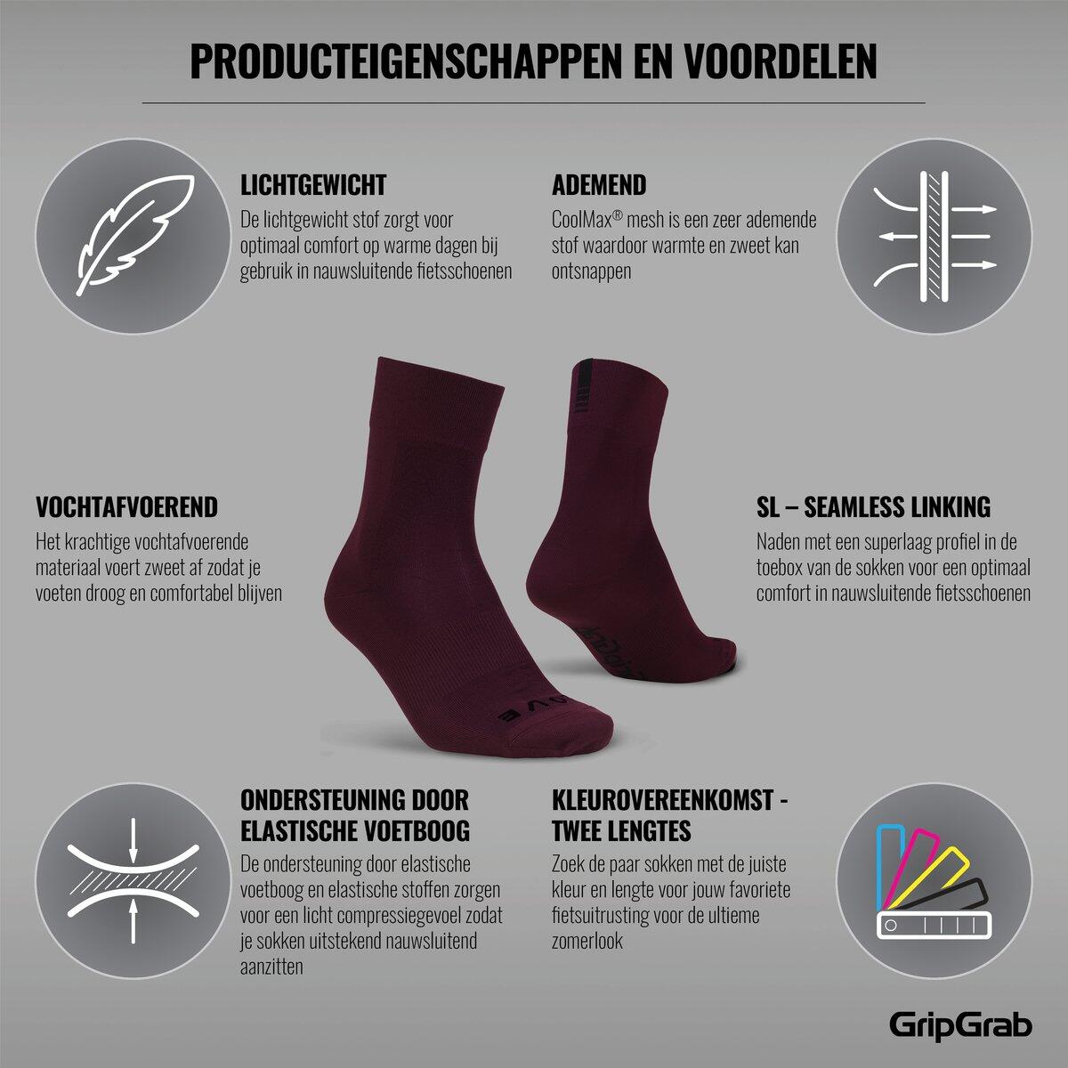 Chaussettes de sport cycliste été - GripGrab Lightweight SL Performance rouge 4/6