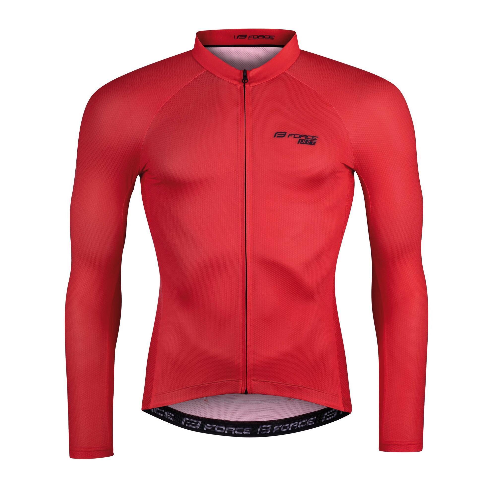 Maillot manga larga ciclismo PURE hombre FORCE Rojo