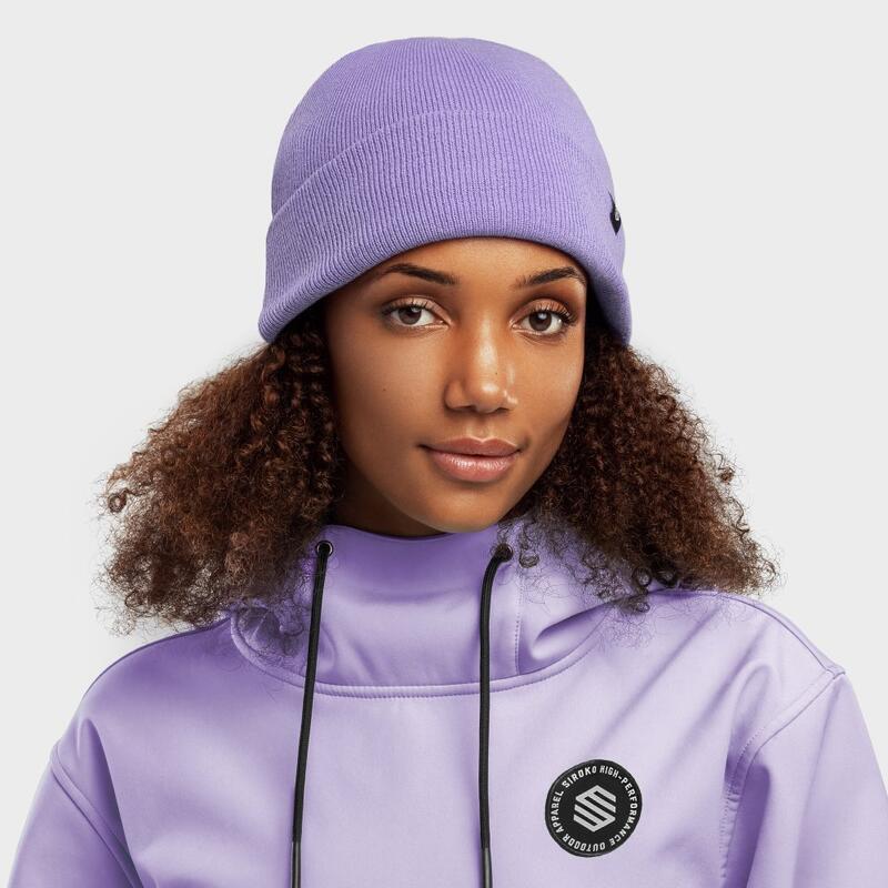 Heren en Dames Wintersport Wintermuts Snowflake Violet SIROKO Lavendel