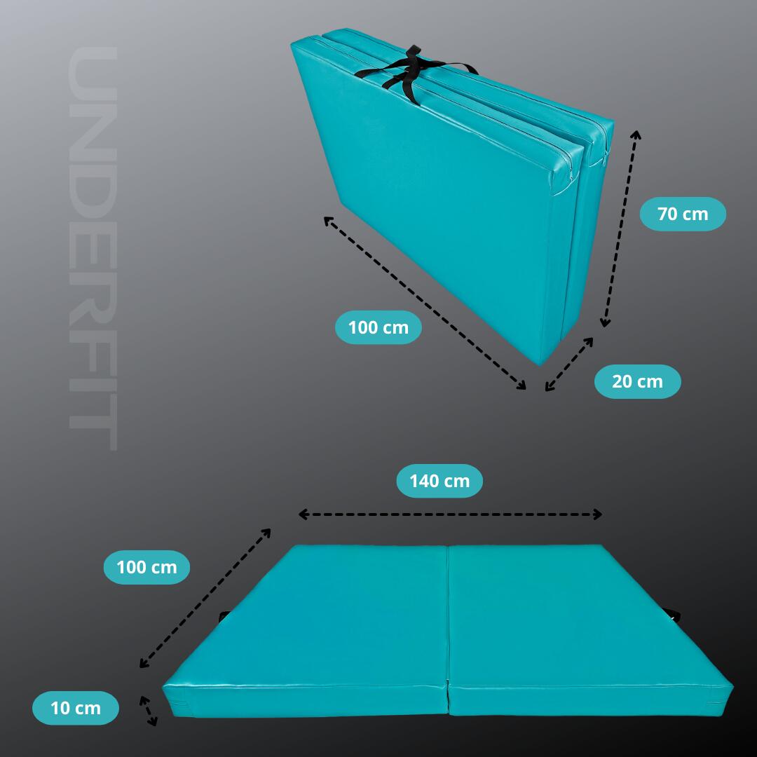 Materac asekuracyjny składany UNDERFIT 140 x 100 x 10 cm turkusowy 5/8