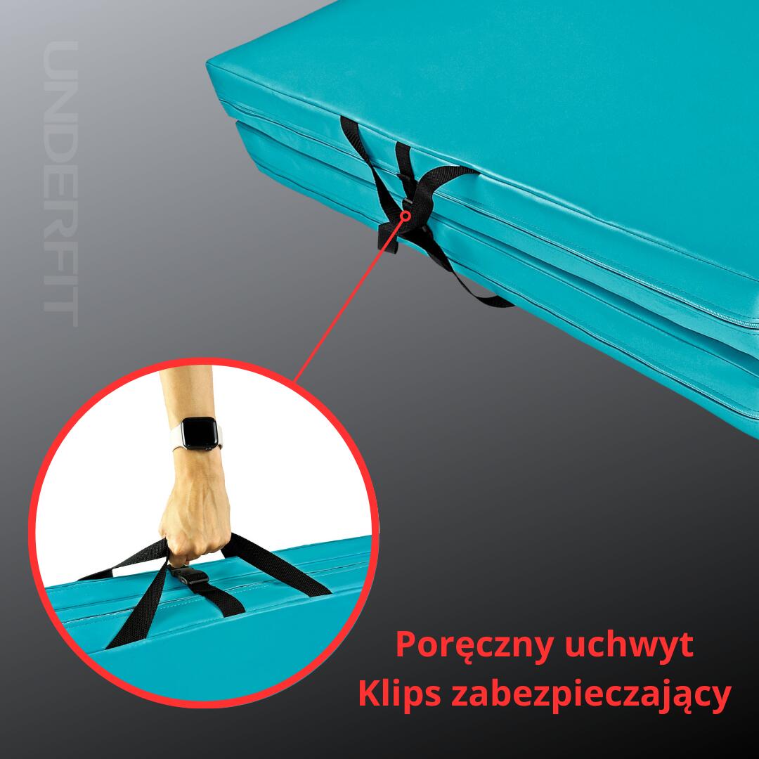 Materac asekuracyjny składany UNDERFIT 140 x 100 x 10 cm turkusowy 6/8