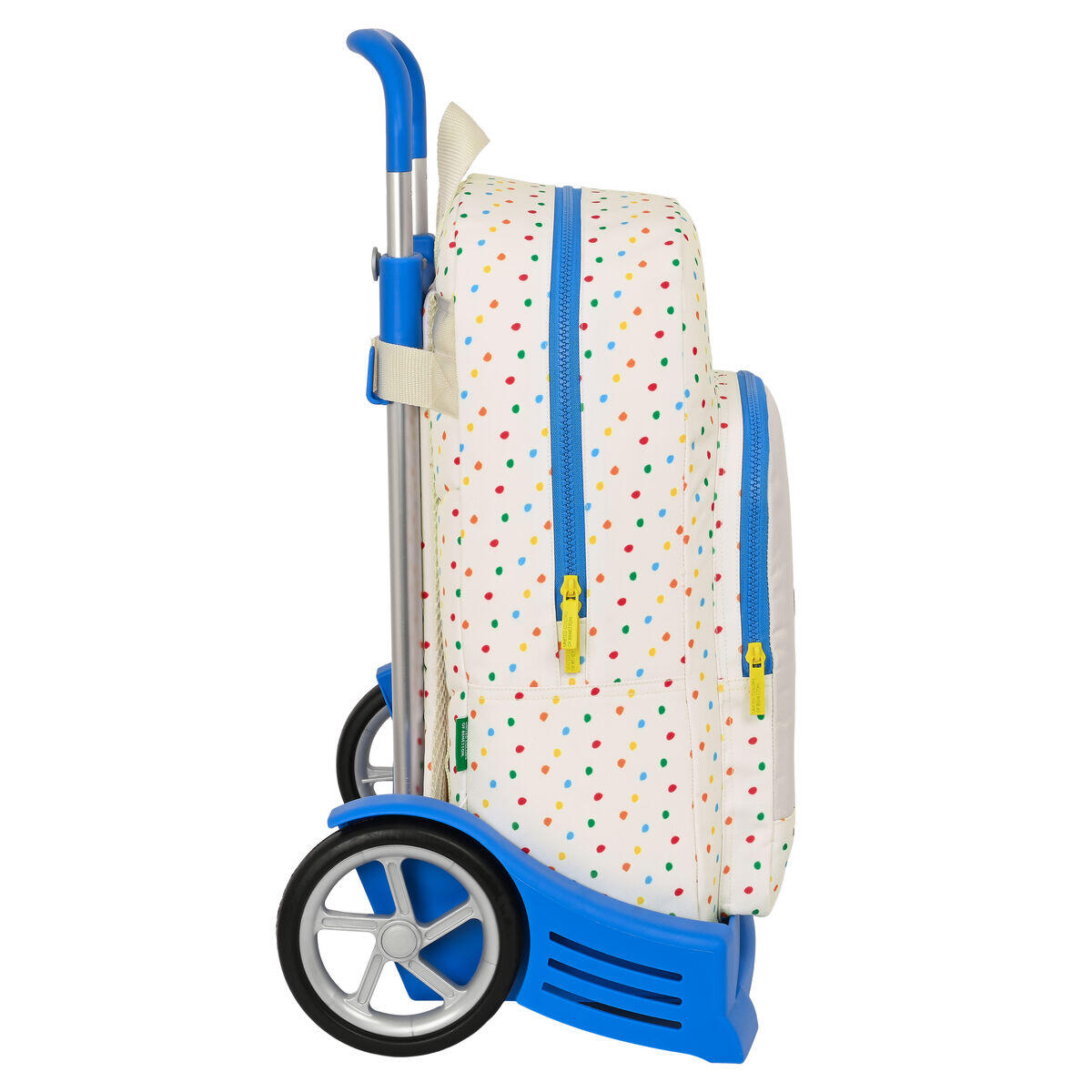 Mochila Escolar con Ruedas Benetton Topitos Blanco 3/3