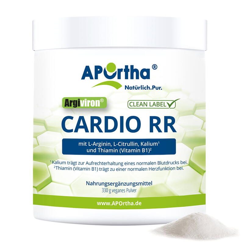 Cardio RR L-Arginin + L-Citrullin + Kalium + B1 - 330 g veganes Pulver
