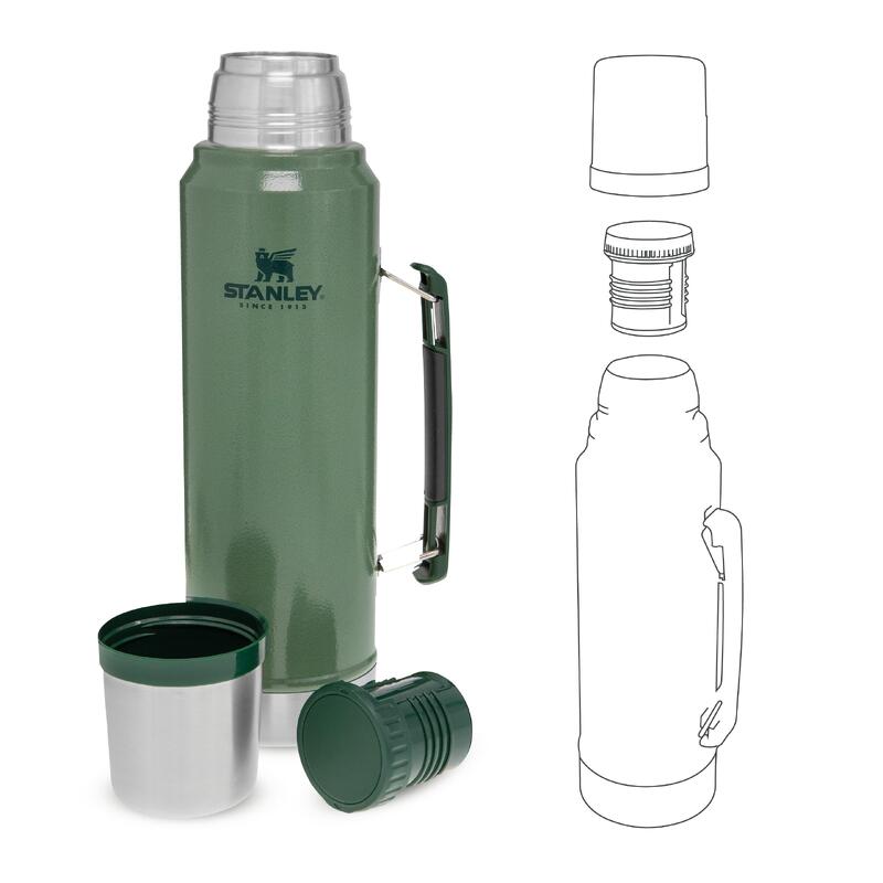 Borraccia Termica 1L (Doppia Parete Inox) Camminata - Ciclismo - Thermos Caffè