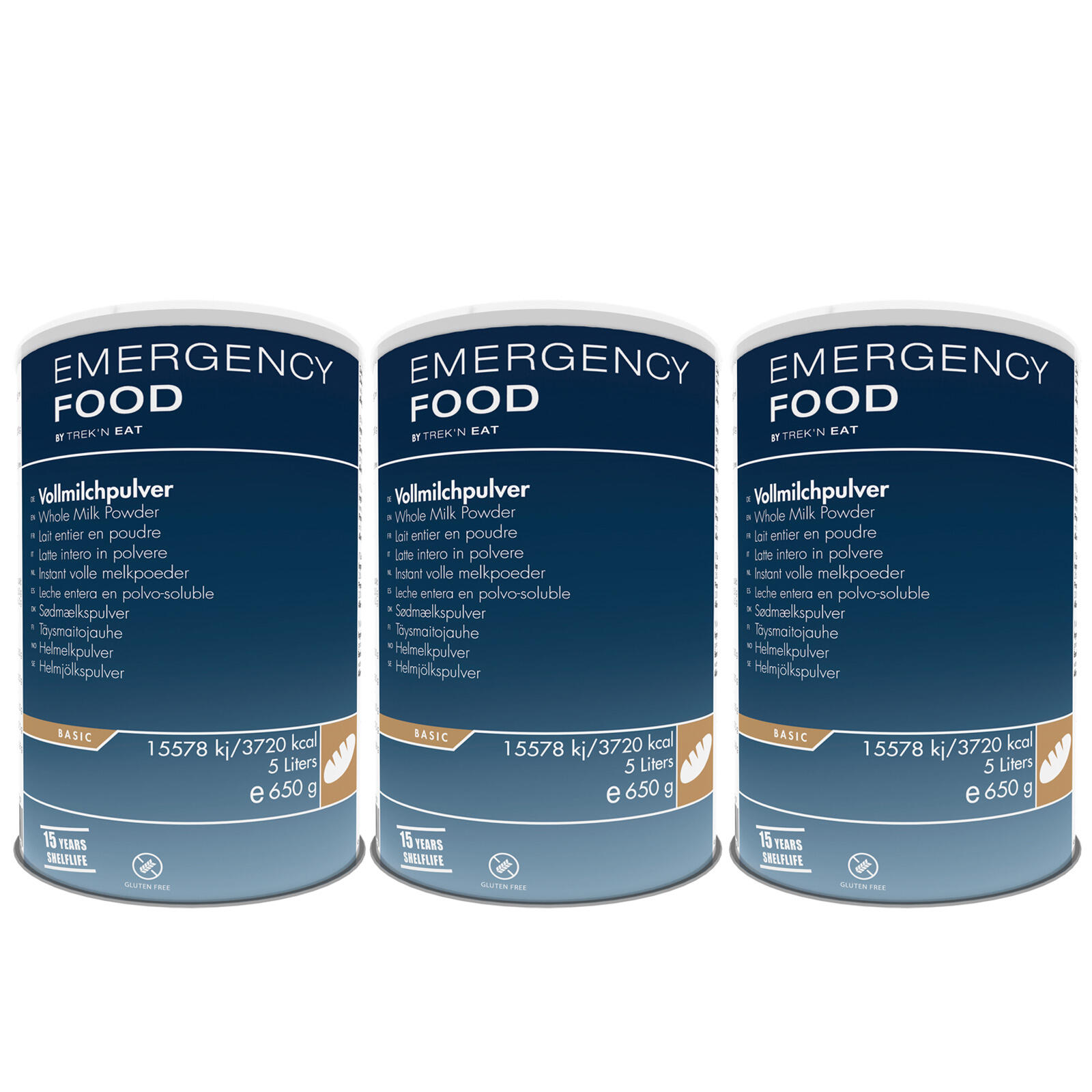 EMERGENCY FOOD 3 x Latte in polvere Cibo da trekking Razione di emergenza outdoor Vegetariano