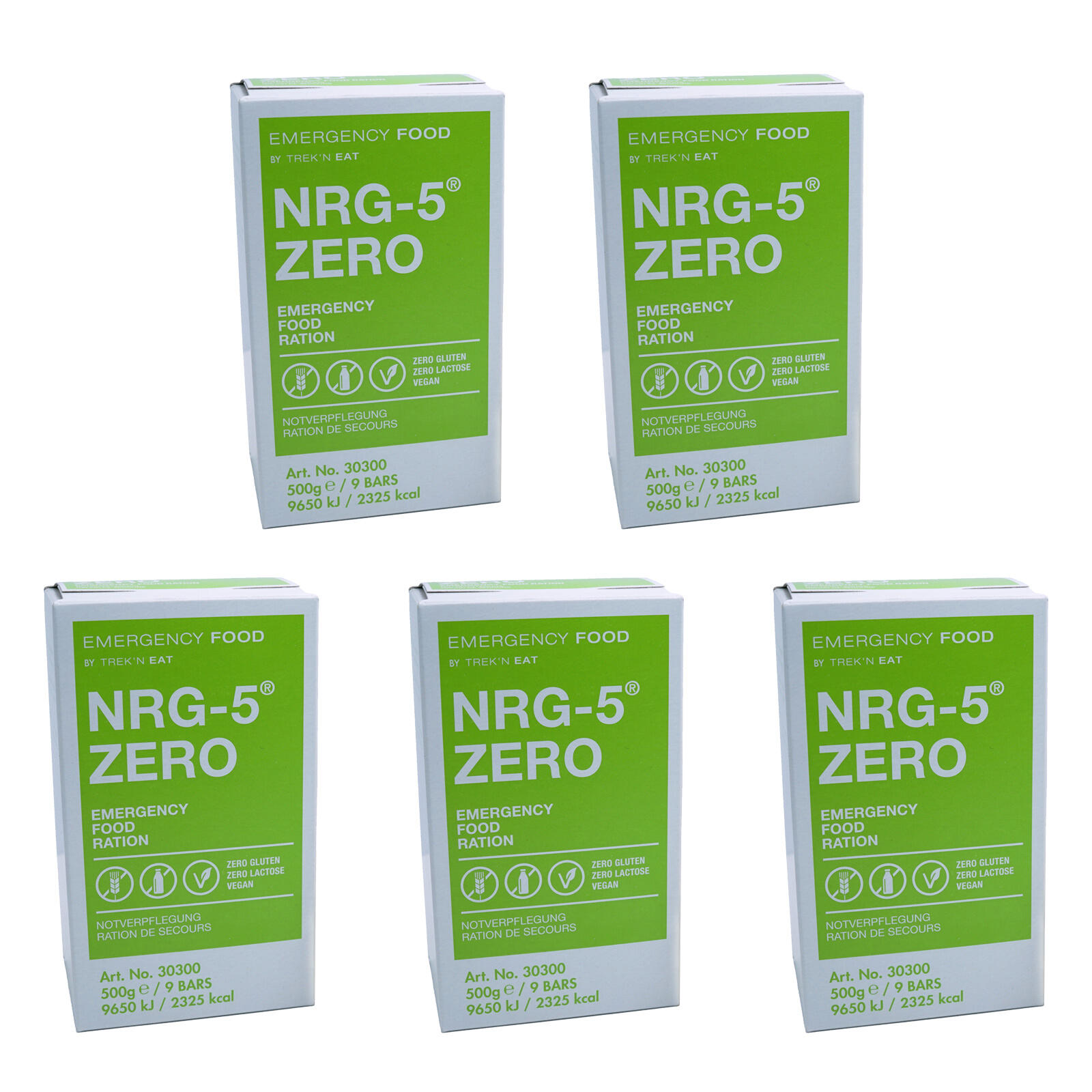 EMERGENCY FOOD 5 x NRG-5 ZERO Trekking Cibo Razione di emergenza Outdoor senza glutine Vegano