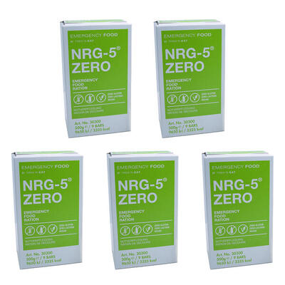 5 x nrg-5 zero trekking voeding geen rantsoen outdoor glutenvrij veganistisch