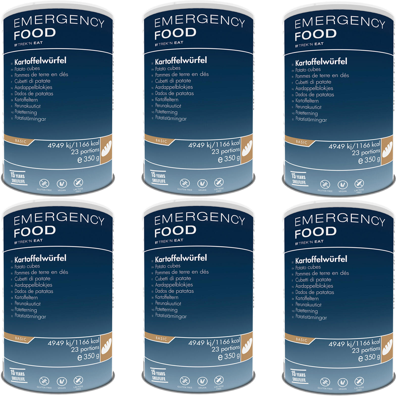 EMERGENCY FOOD 6 x Cubetti di patate Cibo da trekking Razione di emergenza outdoor Vegano