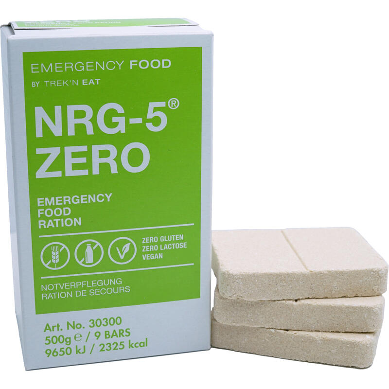 5 x NRG-5 ZERO Trekkingnahrung Not Ration Outdoornahrung Glutenfrei Vegan