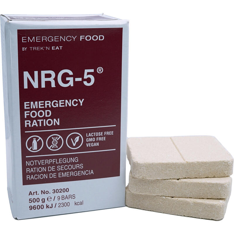 5 x NRG-5 Trekkingnahrung Not Ration Outdoornahrung Laktosefrei Vegan