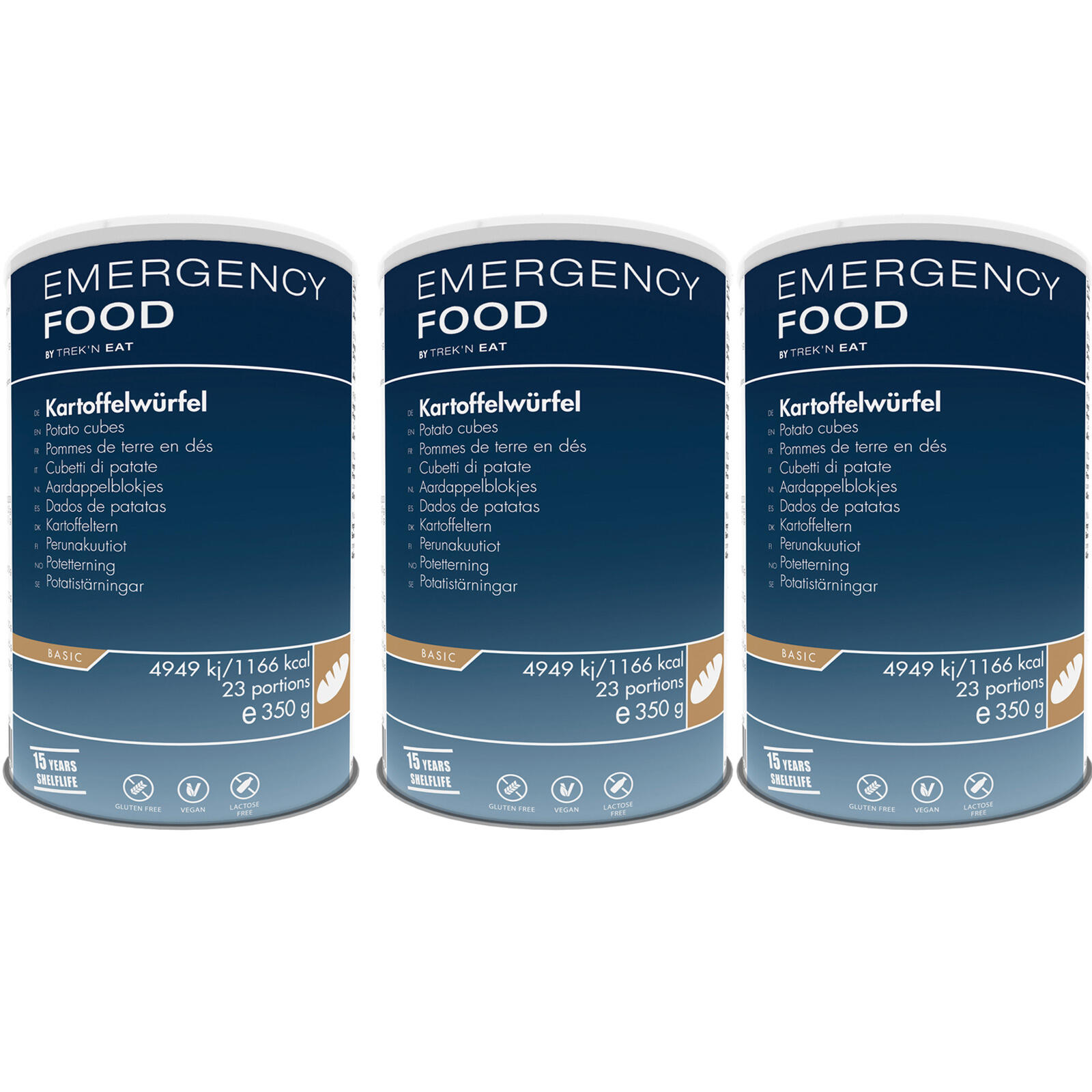 EMERGENCY FOOD 3 x Cubetti di patate Cibo da trekking Razione di emergenza outdoor Vegano