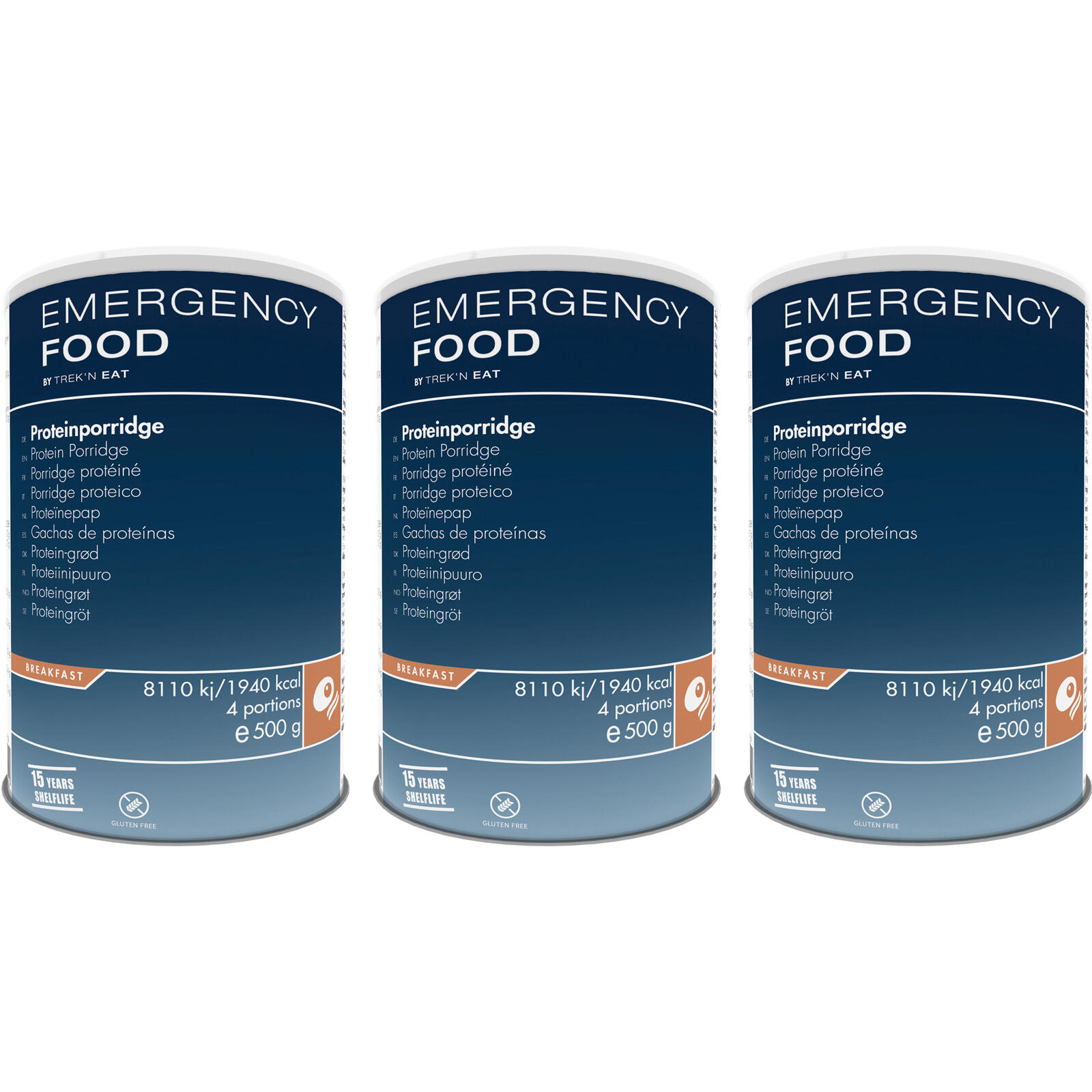 EMERGENCY FOOD 3 x Porridge Farina d'avena Cibo da trekking Razione di emergenza outdoor